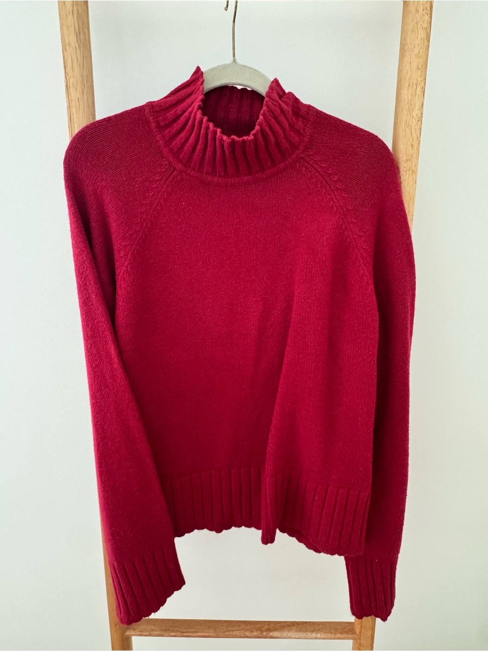 GAP Women's Crimson Ribbed Turtleneck Sweater